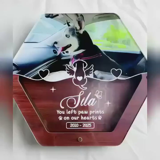 Custom Pet Hair Keepsake | Pet Hair Memorial Box | Dog Fur Keepsake | Personalized Dog Portrait Gift | Engraved Loss of Pet Gifts