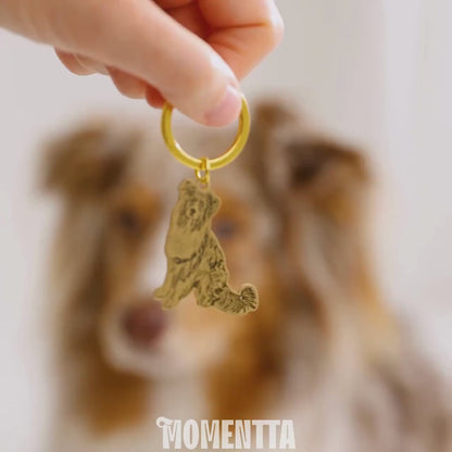 Custom Pet Portrait Keychain: Stainless Steel Dog Memorial Gift