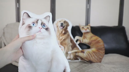 Personalized 3D Pet Pillow from Photo, Custom Dog/Cat Shaped Pillow with Photo, Double Sided Pet Pillow, Unique Pet Gift for Animal Lover