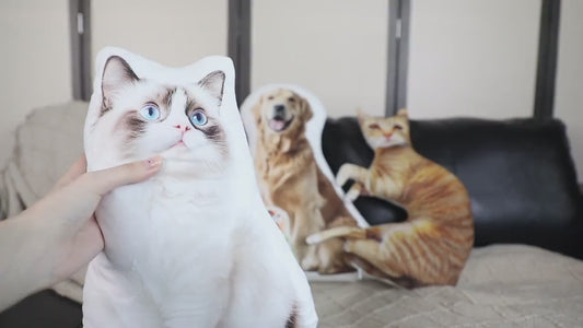 Personalized 3D Pet Pillow from Photo, Custom Dog/Cat Shaped Pillow with Photo, Double Sided Pet Pillow, Unique Pet Gift for Animal Lover