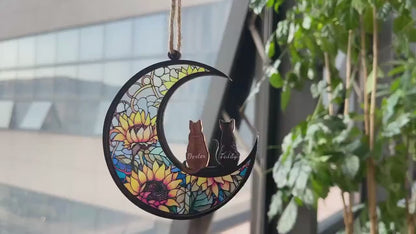 Personalized Cats Memorial Suncatcher, Cat Memorial Gift, Loss of Cats Gift, Cat Loss Gift, Cat Sympathy Gift, Cat Suncatcher