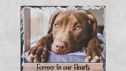 Personalized Pet Memorial Slate Stone, Dog Photo Plaque, Sympathy Gift