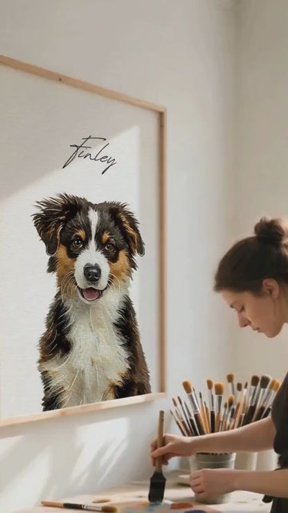 Custom Watercolor Pet Portrait – Personalized Dog & Cat Art