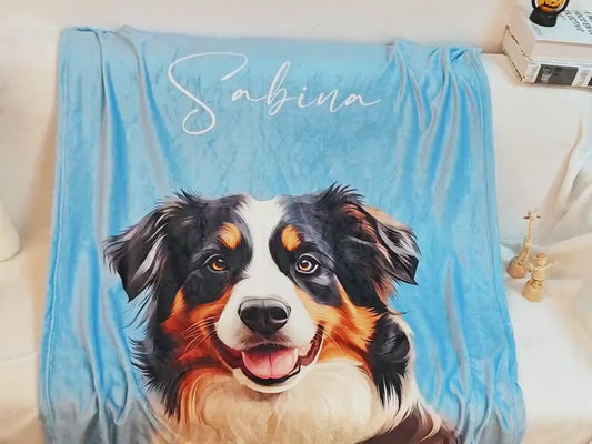 Custom Pet Photo Blanket, Personalized Photo Pet Blanket, Christmas Pet Mom Gift, Cat Mom Gift, Dog Mom Gift, Mothers Day Gift, Mom Gift