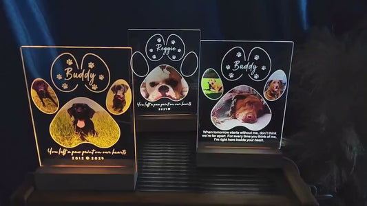 Pet Memorial Night Light, Custom Pet Plaque, Gifts for Pet Lovers, Custom Pet Photo Gifts, Pet Memorial Frame,Dog Ornament,Cat Dog Loss Gift