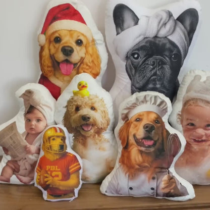 Custom Pet Pillow – Personalized Dog or Cat Shaped Cushion, Pet Portrait Plush Keepsake, Funny Gift for Animal Lovers