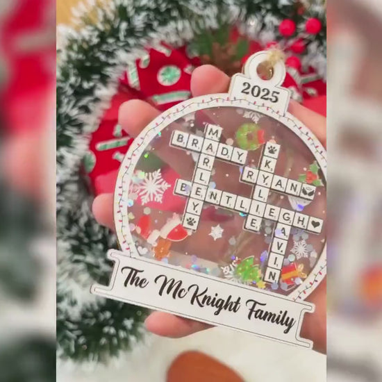 Custom Family Crossword Christmas Ornament — video giới thiệu