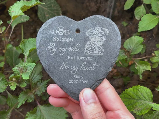 Custom Engraved Pet Loss Memorial Stone, Personalized Garden Hanging Plaque, Outdoor Tribute for Dog or Cat, Remembrance Gift for Owners