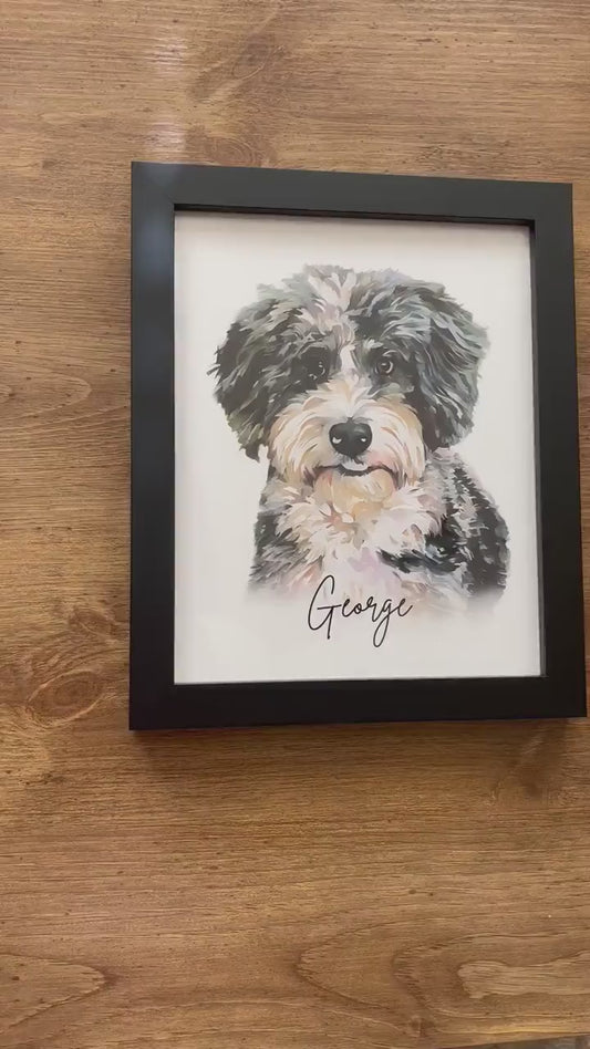 Custom Pet Portrait: Watercolor Dog, Cat, and Animal Art from Photo
