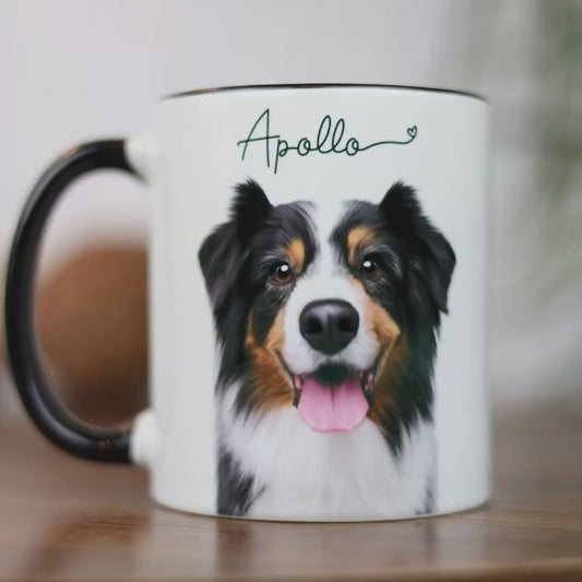 Custom Mug From Photo, Christmas Gift For Pet Parents, Dog Lover Gift, Pet Portrait, Pet Painting, Coffee Mug, Dog Dad Gift, Dad, AOM1