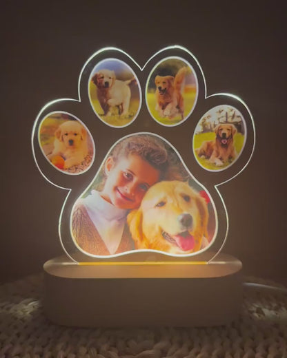 Custom Dog Photo Night Light, Dog Memorial Gifts, Light Up Pet Memorial Plaque, Custom Photo Gift, Personalized Gift for Pet Loss
