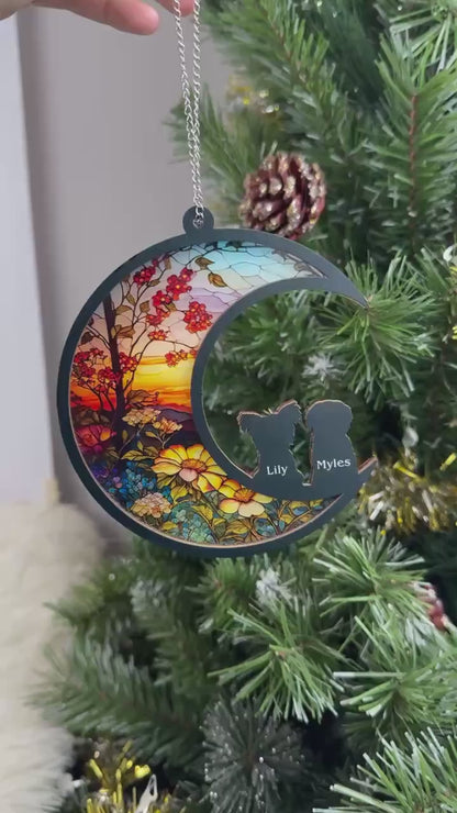 Personalized Cat Memorial Suncatcher, Loss of Cat Gift, Pet Memorial Gift, Cat Loss Gift, Cat Loss Sympathy Gift, Pet Suncatcher