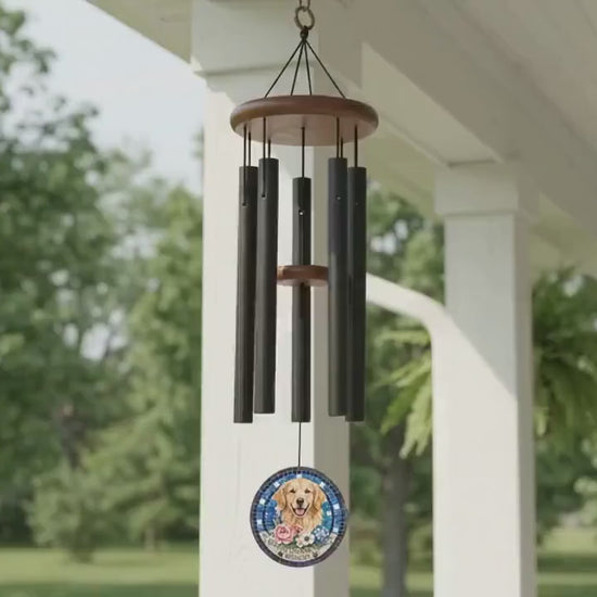 Personalized Cocker Spaniel Mosaic Stone Memorial Wind Chime - 11