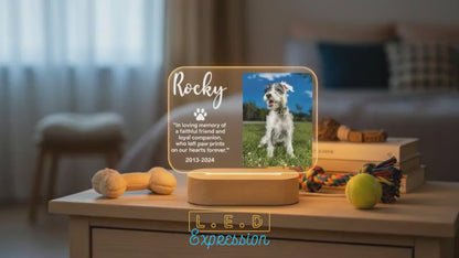 Personalized Pet Memorial Night Light - Custom LED Lamp for Pet Lovers, Perfect Remembrance Gift, Unique Memorial Decor Heartfelt Nightlight