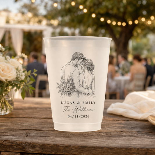 Custom Couples Photo Wedding Favor Cups – Personalized Party Cups